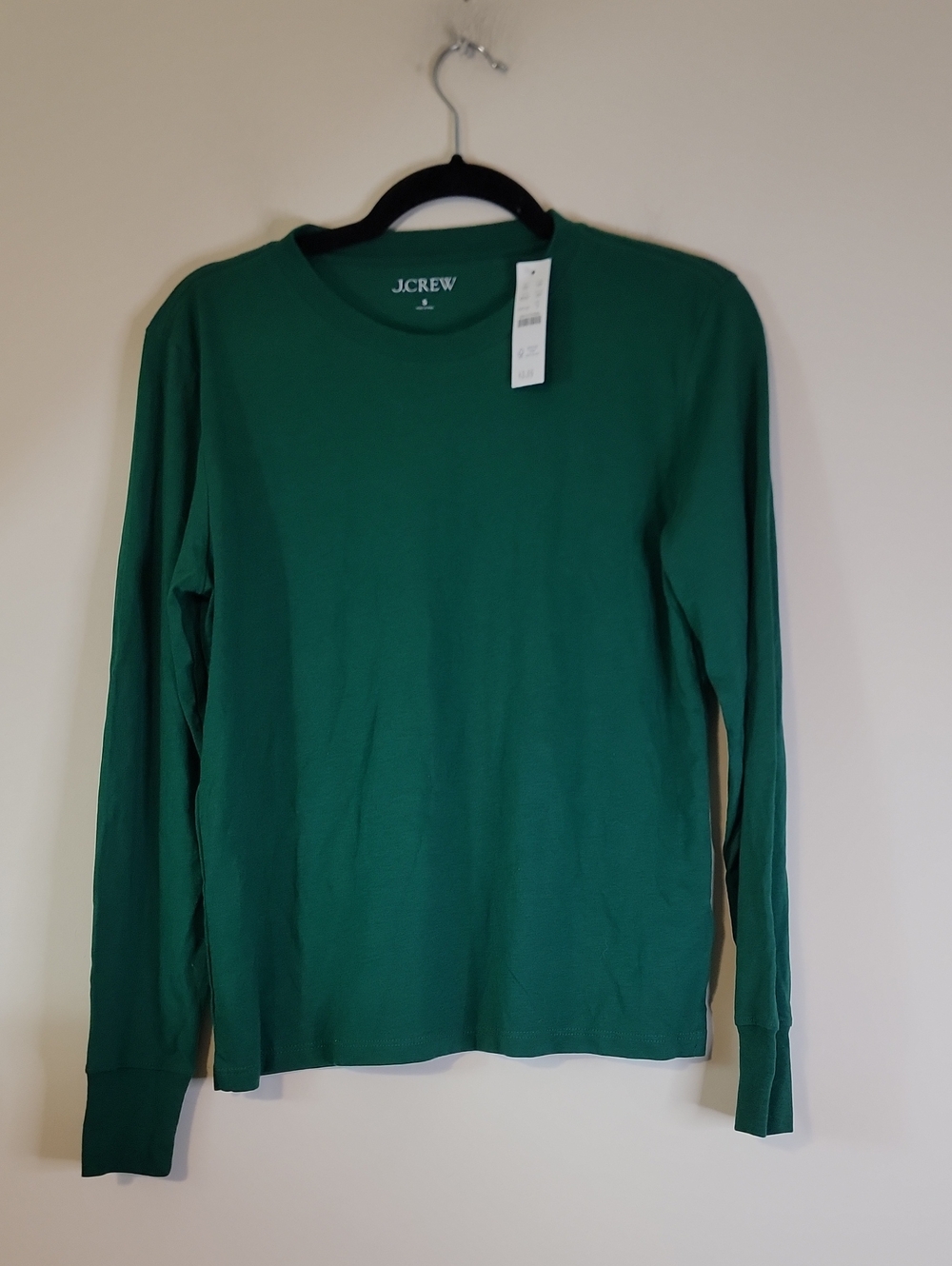 J. Crew Women's Long-Sleeve Crewneck Shirt - Emerald Green